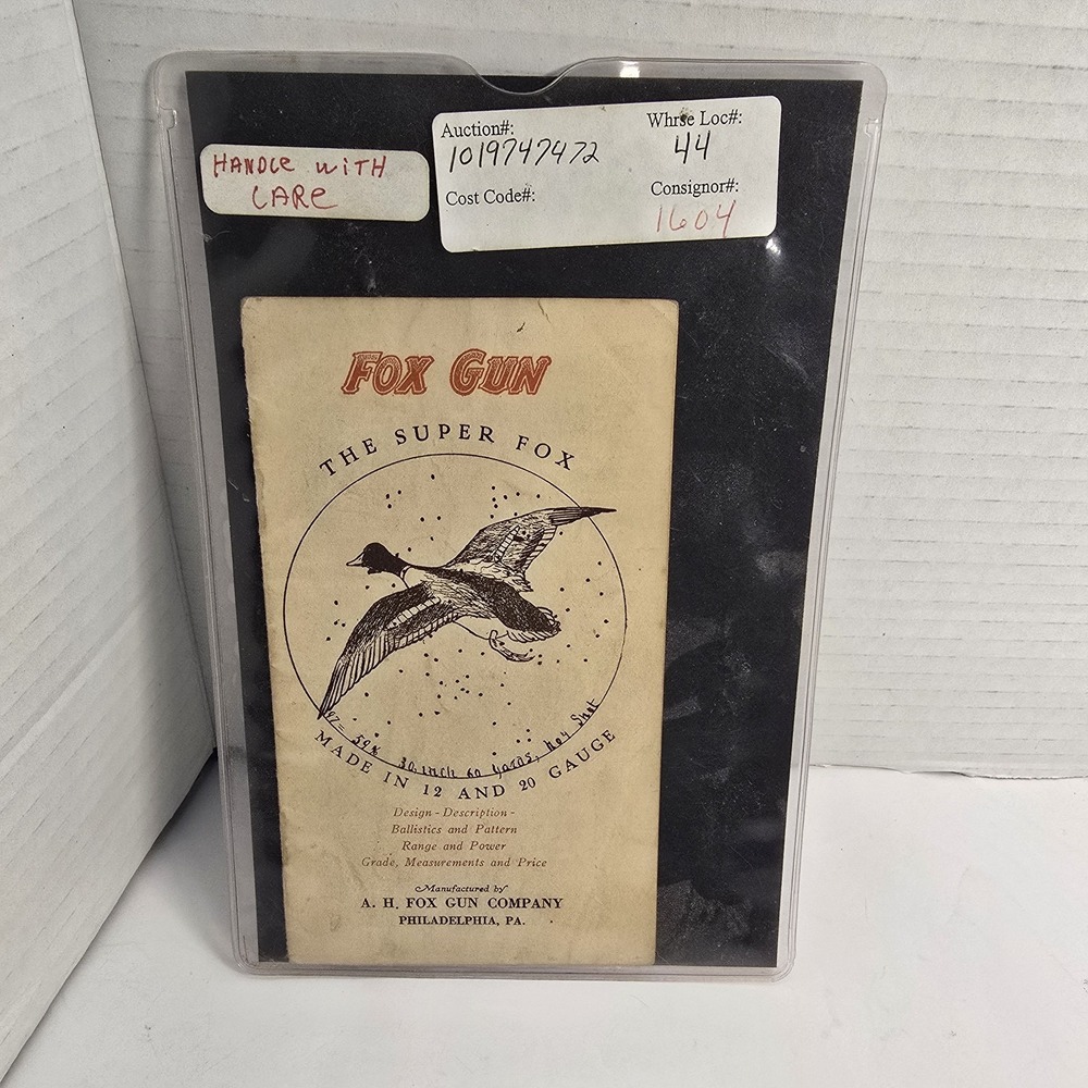 Collectible 1928 Fox‎ Gun Company Super Fox Advertisement Booklet